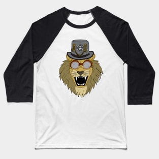 Roaring Steampunk Lion Baseball T-Shirt